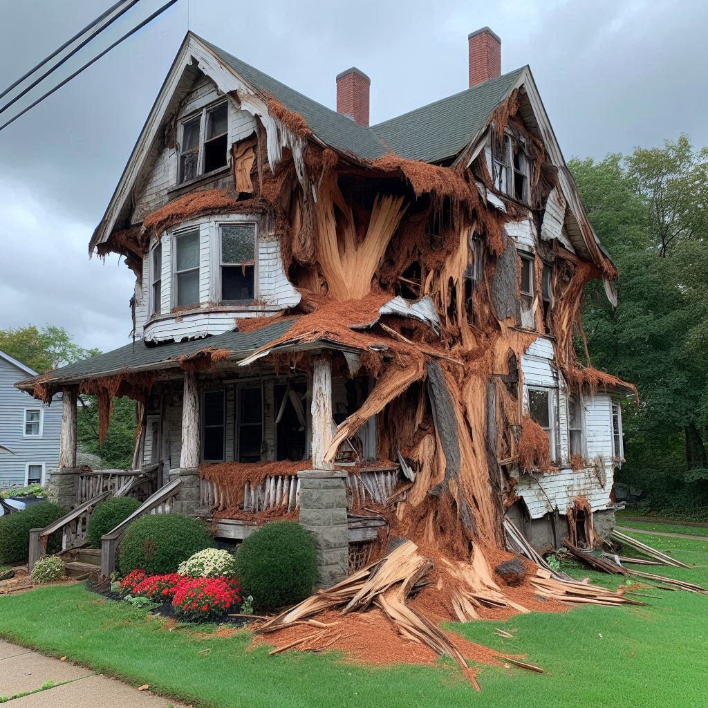 Signs Your Charlestown Home Needs a Tree Inspection Damaged tree on an Charlestown home showing signs of disease and decay